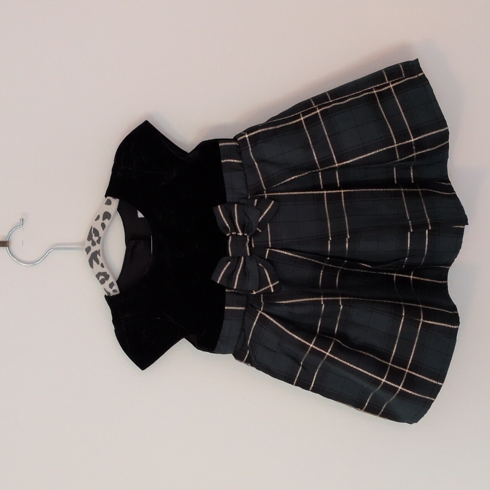 Elegant Black and Dark Green Dress, Baby 6-9 Mo., The Children's Place